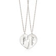 Sterling Silver Personalized Jewelry Set: Two Heart Necklaces