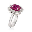 1.90 Carat Pink Tourmaline and 2.90 ct. t.w. Ruby with .17 ct. t.w. Diamond Ring in 14kt White Gold