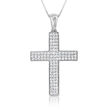 2.00 ct. t.w. Pave Diamond Cross Pendant Necklace in 14kt White Gold