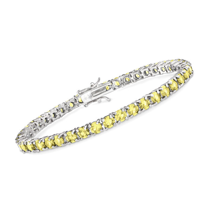 10.00 ct. t.w. Simulated Yellow Sapphire Tennis Bracelet in Sterling Silver