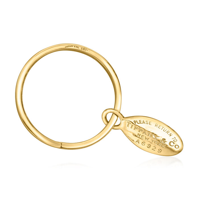 C. 1990 Vintage Tiffany Jewelry 14kt Yellow Gold Tag Key Chain