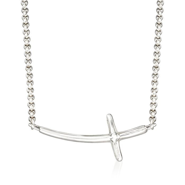 Zina Sterling Silver Sideways Cross Necklace