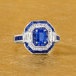 4.80 ct. t.w. Sapphire Ring with Diamond Accents in 14kt White Gold