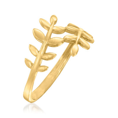 14kt Yellow Gold Bypass Leaf Ring