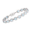 9.00 ct. t.w. Aquamarine Bracelet in Sterling Silver with Magnetic Clasp