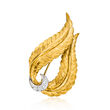 C. 1970 Vintage .25 ct. t.w. Diamond Feather Pin in 18kt Two-Tone Gold