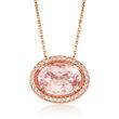 5.00 Carat Morganite and .23 ct. t.w. Diamond Necklace in 14kt Rose Gold