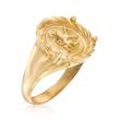Italian 18kt Gold Over Sterling Gryphon Ring