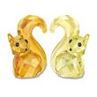 Swarovski Crystal &quot;In Love - Bert & Berta&quot; Orange and Yellow Figure Set: Two Squirrels