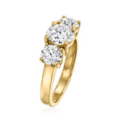 2.00 ct. t.w. Lab-Grown Diamond Three-Stone Ring in 14kt Yellow Gold