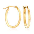 20x15mm Multi-Gemstone Open-Oval Interchangeable Hoop Earrings in 14kt Yellow Gold