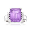 5.25 Carat Amethyst Ring with .10 ct. t.w. White Topaz in Sterling Silver