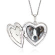 Paw Print Pet Memorial and Photo Locket Pendant Necklace in Sterling Silver