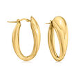 Italian 18kt Yellow Gold Triangular Graduated Hoop Earrings