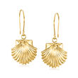 18kt Gold Over Sterling Scallop Shell Drop Earrings