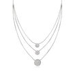 .50 ct. t.w. Pave Diamond Three-Strand Necklace in Sterling Silver