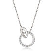 .10 ct. t.w. Diamond Interlocking-Circle Necklace in Sterling Silver