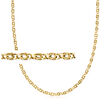 C. 1970 Vintage 18kt Yellow Gold Fancy-Link Chain Necklace