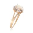 Opal and .20 ct. t.w. Diamond Ring in 14kt Yellow Gold