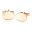 C. 1970 Vintage 14kt Yellow Gold Oval Cuff Links