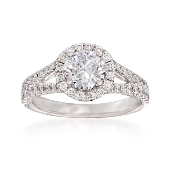 .58 ct. t.w. Diamond Engagement Ring Setting in 14kt White Gold