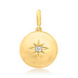 Diamond-Accented North Star Pendant in 18kt Gold Over Sterling