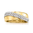 .50 ct. t.w. Diamond Crossover Ring in 18kt Gold Over Sterling