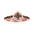 Le Vian &quot;Chocolatier&quot; .31 ct. t.w. Chocolate Diamond Ring with Vanilla Diamond Accents in 14kt Strawberry Gold