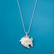 Italian Sterling Silver Fish Necklace with CZ Accent