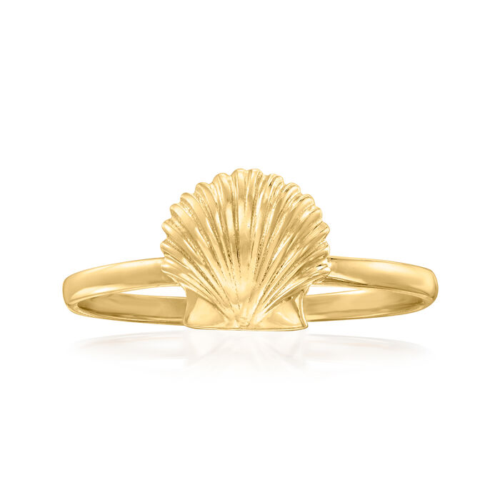 10kt Yellow Gold Scallop Sea Shell Ring