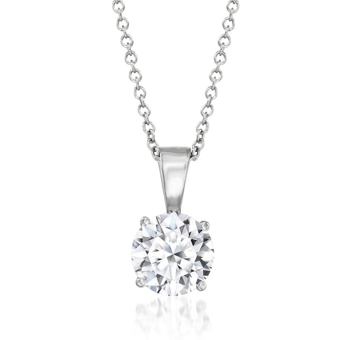 1.00 Carat Lab-Grown Diamond Solitaire Necklace in 14kt White Gold