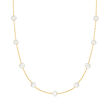 5-5.5mm Cultured Pearl Station Necklace in 14kt Yellow Gold
