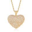 2.00 ct. t.w. Diamond Heart Pendant Necklace in 18kt Gold Over Sterling