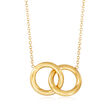 Italian 14kt Yellow Gold Interlocking Circle Necklace