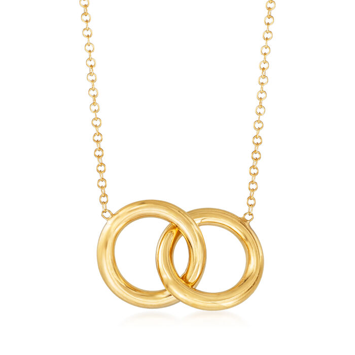 Italian 14kt Yellow Gold Interlocking Circle Necklace