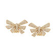 1.20 ct. t.w. Diamond Bow Earrings in 18kt Yellow Gold