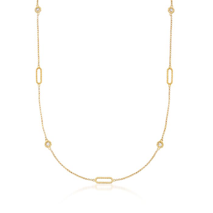 Roberto Coin &quot;Barocco&quot; .19 ct. t.w. Diamond Station Necklace in 18kt Yellow Gold