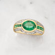 2.30 ct. t.w. Emerald and .20 ct. t.w. Diamond Ring in 14kt Yellow Gold