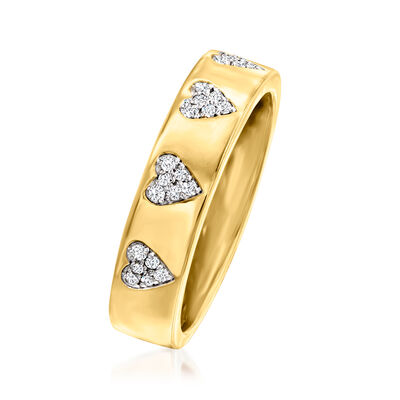 .15 ct. t.w. Diamond Heart Ring in 18kt Gold Over Sterling