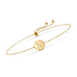 14kt Yellow Gold Personalized Disc Bolo Bracelet