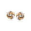 14kt Two-Tone Gold Love Knot Stud Earrings