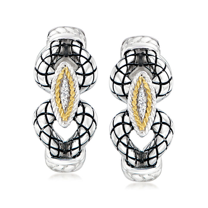 Andrea Candela &quot;Maravilla&quot; Diamond-Accented Earrings in Sterling Silver and 18kt Yellow Gold
