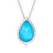 Gabriel Designs Turquoise Doublet Pendant Necklace in Sterling Silver