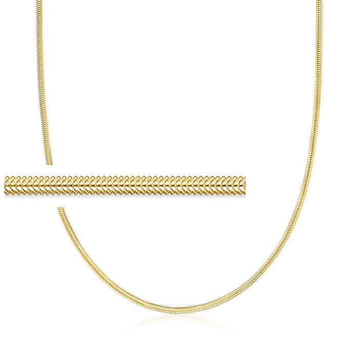 Italian 18kt Gold Over Sterling Flat Snake-Chain Necklace