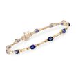 4.80 ct. t.w. Sapphire and .65 ct. t.w. Diamond Bracelet in 14kt Yellow Gold