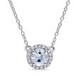 .70 Carat Aquamarine Necklace with Diamond Accents in Sterling Silver