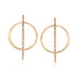 .12 ct. t.w. Diamond Bar and Circle Drop Earrings in 14kt Yellow Gold