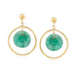 11.00 ct. t.w. Emerald Drop Earrings in 14kt Yellow Gold