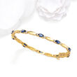 3.50 ct. t.w. Sapphire and .10 ct. t.w. Diamond Bracelet in 14kt Yellow Gold