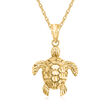 14kt Yellow Gold Turtle Pendant Necklace